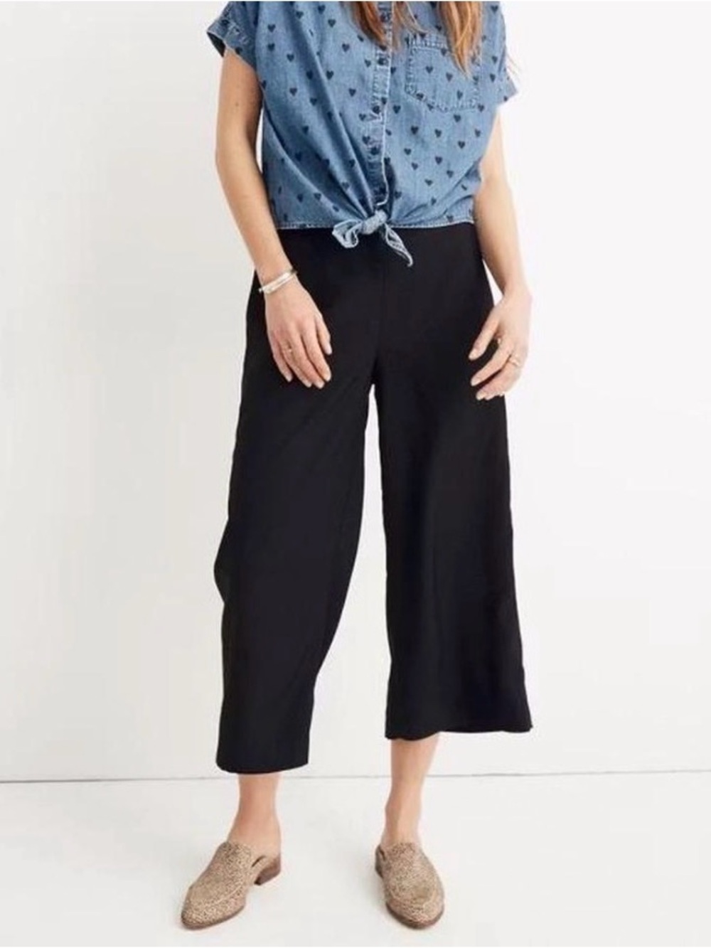 Madewell Black Huston Pull-On Crop Pants
